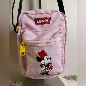 Levis Disney Collaboration Pink Minnie Mouse Crossbody Bag Adjustable S…